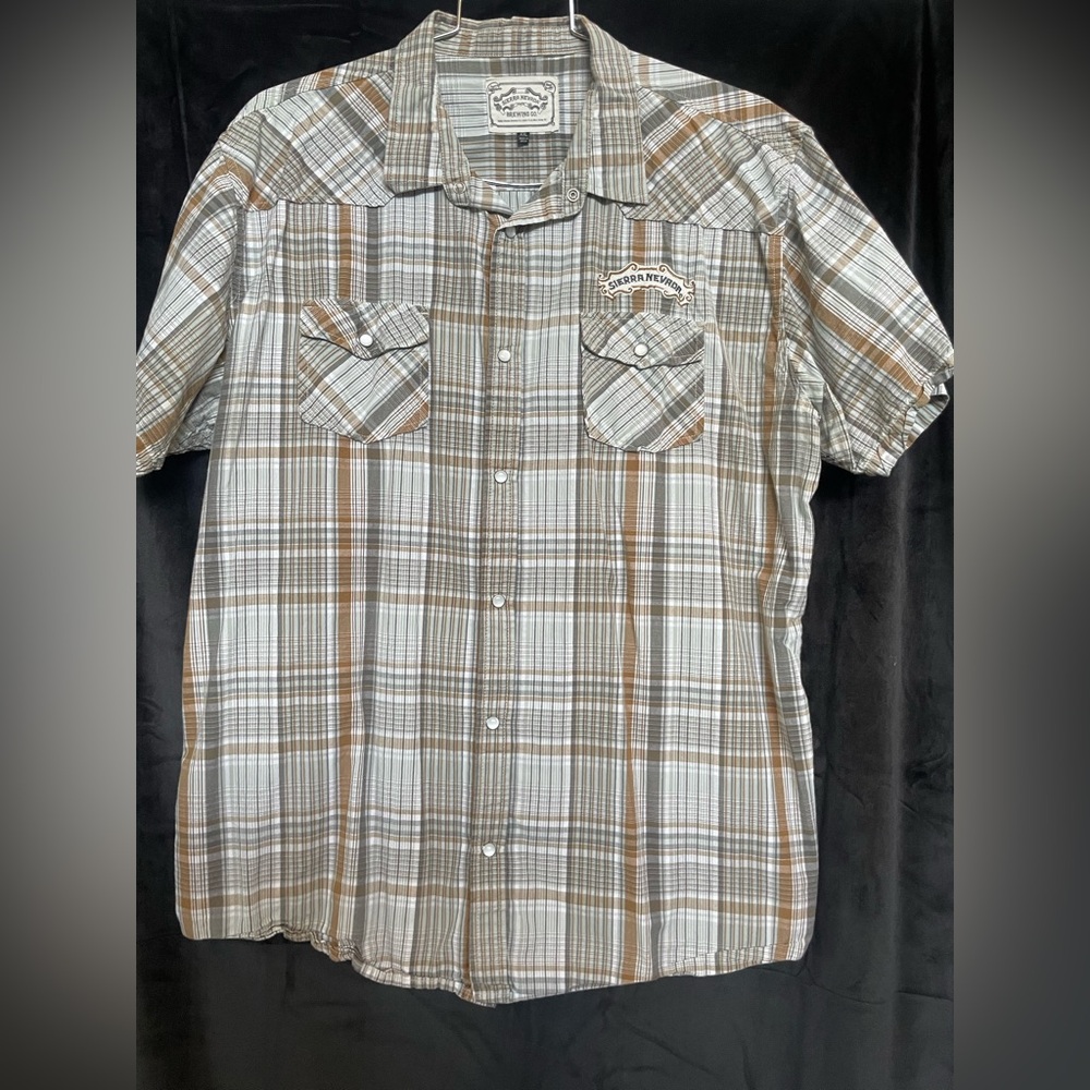 Sierra Nevada Brewing Co. Short Sleeve Button Down Plaid